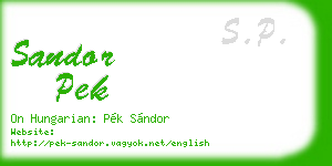 sandor pek business card